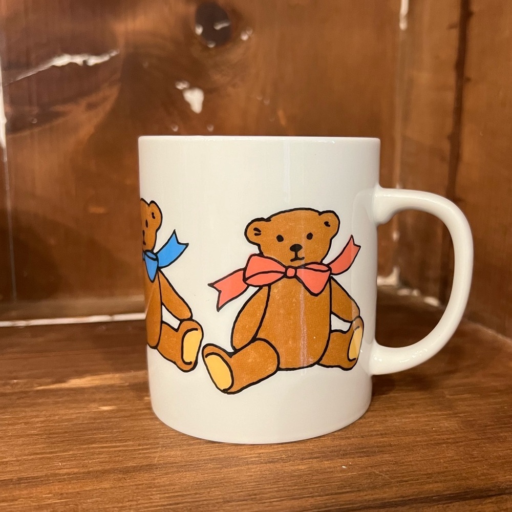 Vtg Vintage Pink and Blue Nostalgic Teddy Bear Coffee Mug Made in Japan